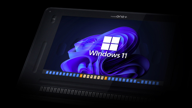 The image shows the insideONE+ with a Windows 11 screen.